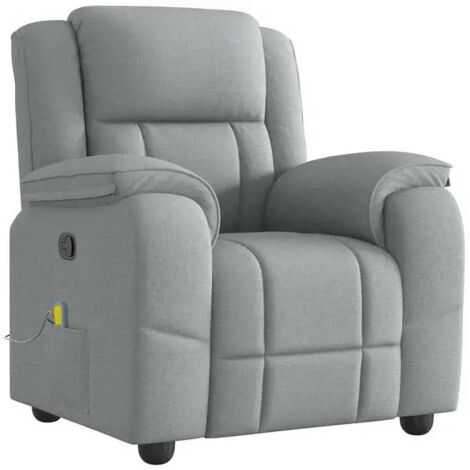 Fauteuil de massage inclinable en tissu gris clair
