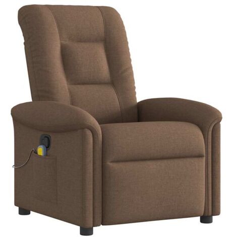 Chaise à bascule ergonomique en tissu brun avec fonction de massage – Siège relaxant pour salon ou bureau, design moderne et confort maximal