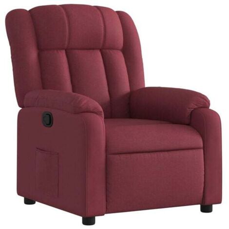 Fauteuil inclinable en tissu rouge bordeaux