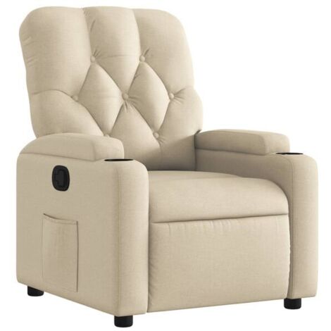 Chaise longue en tissu beige – Canapé relax inclinable avec dossier réglable, design moderne et confort ergonomique pour salon ou chambre (1/5)