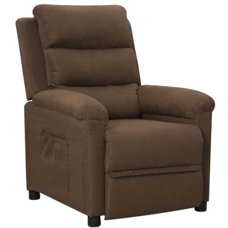 Chaise longue en tissu, canapé relax inclinable avec dossier réglable, design moderne et confortable pour salon ou chambre – couleur marron (1/5)
