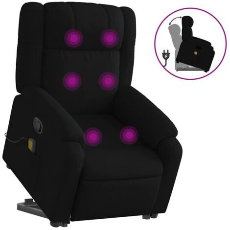 Chaise de massage ergonomique en tissu noir – Siège relaxant avec fonction chauffage, vibration et réglage inclinable pour soulager les tensions dorsales (1/5)