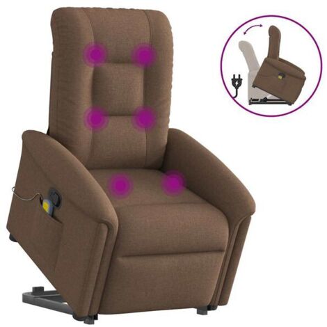 fauteuil de massage inclinable en tissu marron