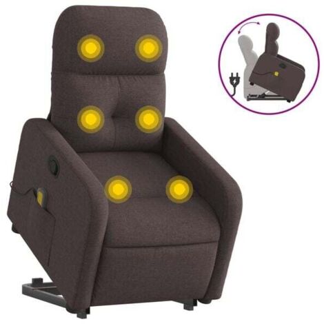 fauteuil de massage inclinable en tissu marron foncé