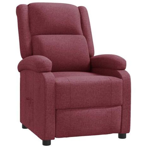 Chaise longue en tissu rouge bordeaux – Canapé lit inclinable avec dossier réglable, idéal pour salon, chambre ou espace détente (1/5)