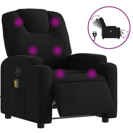 Chaise de massage électrique inclinable avec fonction chauffage, revêtement en tissu noir, design ergonomique et contrôle tactile – Idéale pour détente quotidienne à domicile (1/5)