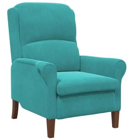 Chaise ergonomique avec dossier et accoudoirs, revêtue de velours turquoise, design moderne pour salon ou bureau