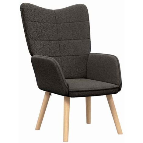 Fauteuil à accoudoirs en tissu cachemire gris foncé – Confort ergonomique, dimensions 62 x 67 x 95,5 cm – Siège salon moderne pour intérieur (1/5)