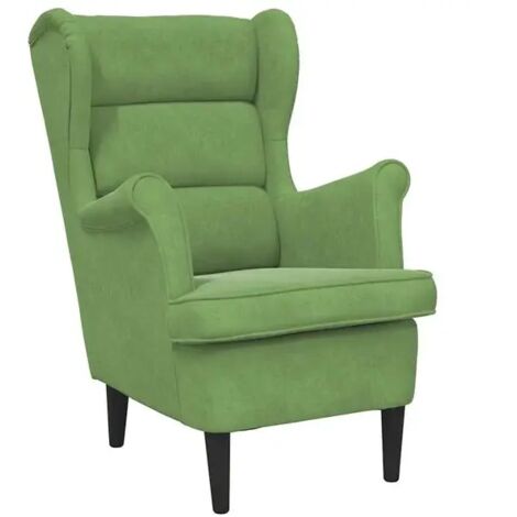 Fauteuil en velours vert clair
