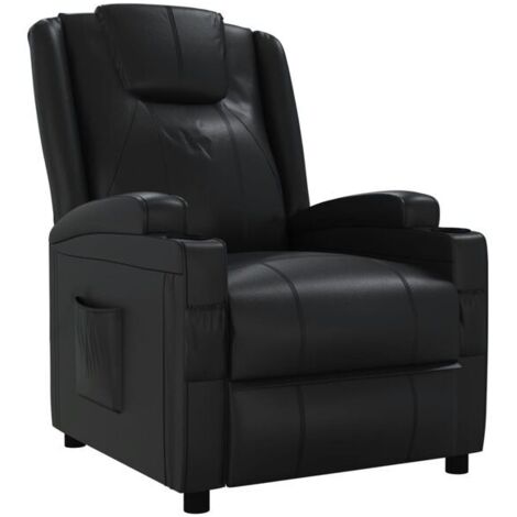 Fauteuil inclinable en similicuir noir