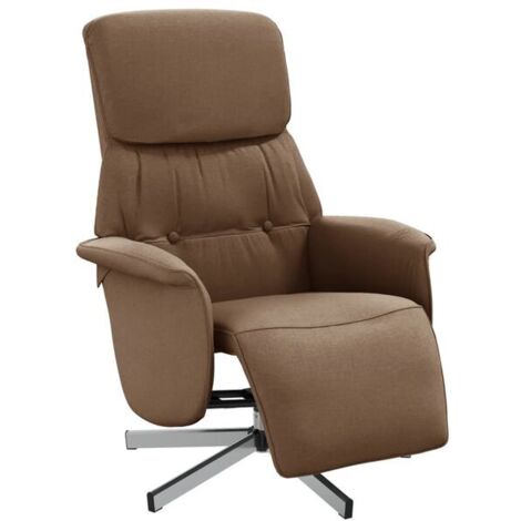 Chaise longue en tissu brun avec repose-pied intégré – Canapé relax design contemporain pour salon ou chambre, confort ergonomique et facile à assembler (1/5)