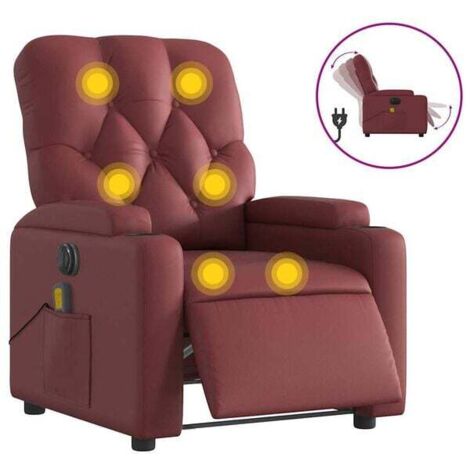 Chaise de massage électrique inclinable en cuir synthétique – Fonction chauffage, 3 modes de massage, réglage de l’inclinaison et de la hauteur – Pour salon ou bureau (1/5)