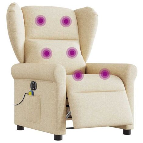 Fauteuil inclinable de massage électrique en tissu beige