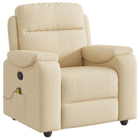 Fauteuil de massage inclinable en tissu beige
