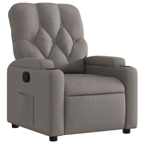 Chaise longue en tissu gris-beige – Canapé lit relax avec dossier réglable, design moderne et confort ergonomique pour salon ou chambre (1/5)