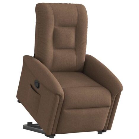Chaise longue en tissu, canapé relax inclinable avec repose-pieds, design moderne et confortable pour salon ou chambre, couleur marron (1/5)
