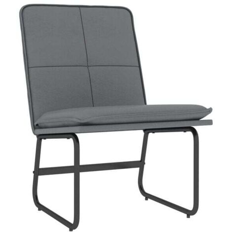 Chaise longue grise, dimensions 54x75x76 cm, en similicuir.