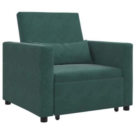 Lit mural simple avec roulettes en velours vert foncé – Lit escamotable gain de place pour chambre, salon ou bureau (1/5)