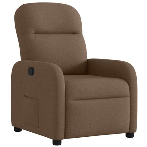 Chaise longue en tissu, canapé relax inclinable avec repose-pieds, design moderne et confortable pour salon ou chambre, couleur marron (1/5)