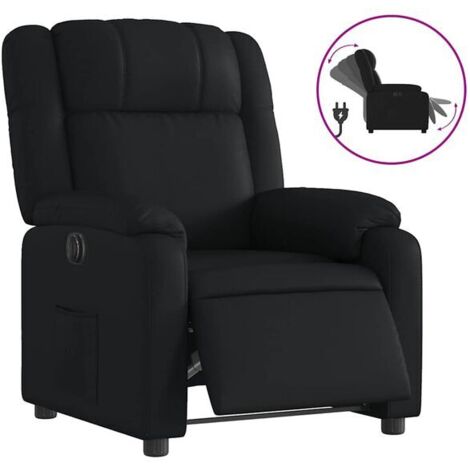Fauteuil inclinable électrique en similicuir noir