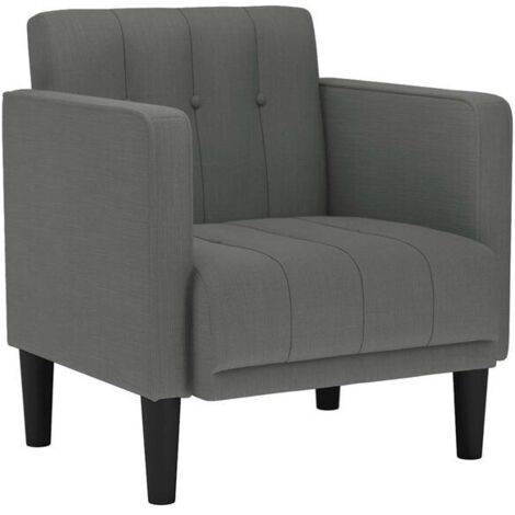 Fauteuil de salon avec accoudoirs – Assise ergonomique 53 cm en tissu gris foncé, design moderne et confortable pour intérieur (1/5)