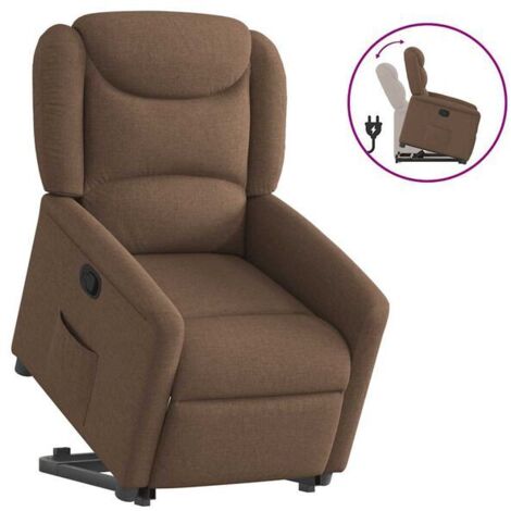 Chaise longue en tissu, canapé relax inclinable avec dossier réglable, design moderne et confortable pour salon ou chambre – couleur marron (1/5)
