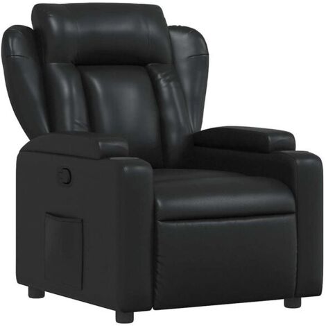 Chaise longue en cuir synthétique noir – Lit d’appoint moderne, convertible en canapé, design ergonomique et confortable pour salon ou chambre (1/5)