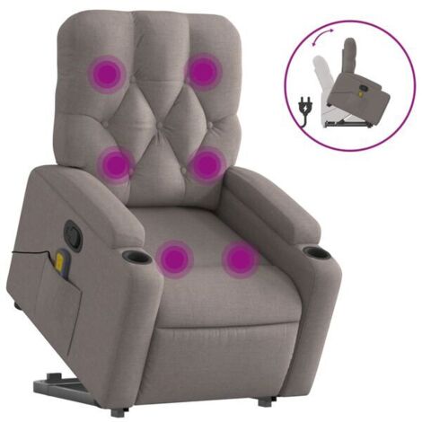 Chaise longue massante et ergonomique en tissu avec chauffage intégré