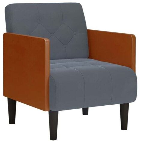 Fauteuil, accoudoirs gris foncé, 55 cm, tissu velours.