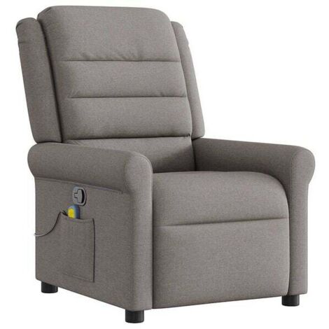fauteuil de massage inclinable en tissu brun grisâtre