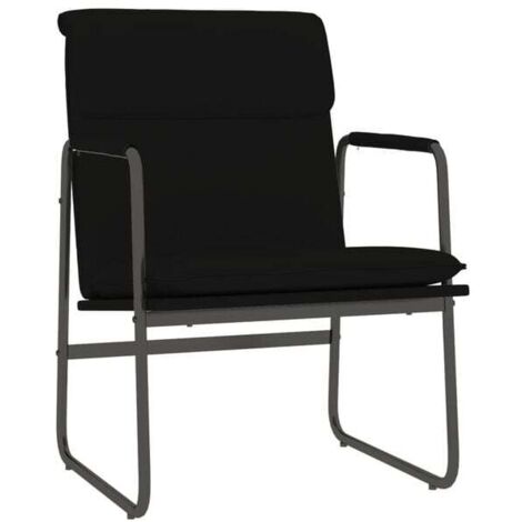Chaise longue noire, dimensions 55x64x80 cm, en similicuir.