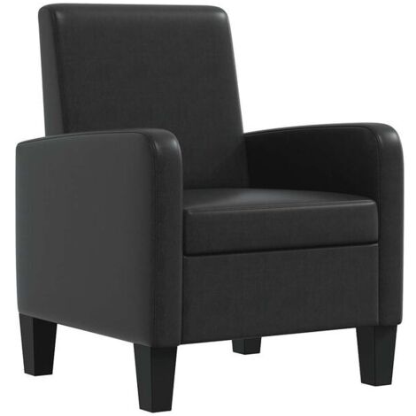 Fauteuil en similicuir noir