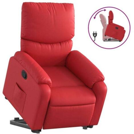 Chaise longue rouge en simili cuir – Fauteuil relax design moderne pour salon ou chambre (1/5)