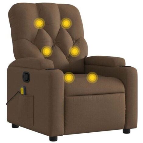 fauteuil de massage inclinable en tissu marron