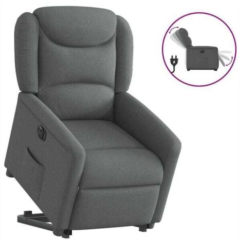 Fauteuil électrique inclinable en tissu – Siège relax réclinable avec commande manuelle et repose-pieds intégré – Confort ergonomique pour salon ou bureau (1/5)