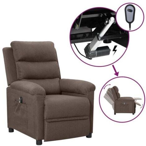 Chaise électrique inclinable en tissu – Fauteuil releveur médical avec dossier réglable, repose-pieds escamotable et contrôle manuel, idéal pour seniors et personnes à mobilité réduite