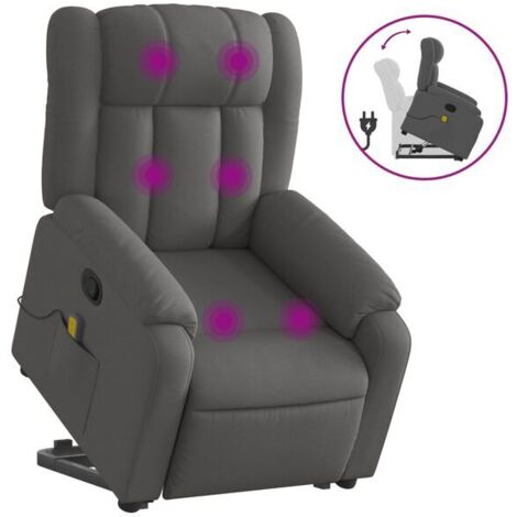 fauteuil de massage inclinable en tissu gris foncé