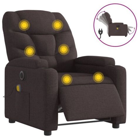 Chaise de massage électrique inclinable en tissu – Siège relaxant avec fonction chauffage, rollers 3D, Bluetooth et contrôle tactile, idéal pour salon ou bureau