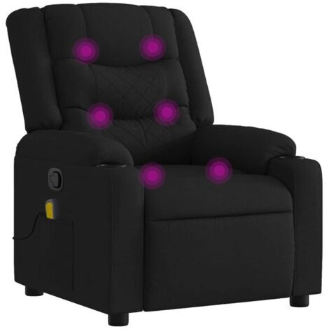 Fauteuil de massage inclinable en tissu noir