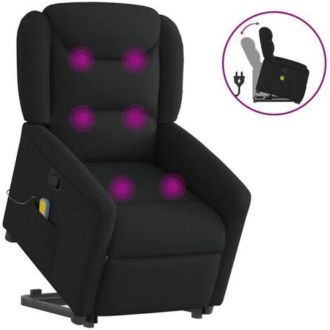 Fauteuil de massage inclinable en tissu noir