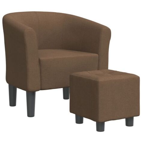 Fauteuil convertible avec repose-pieds en tissu marron