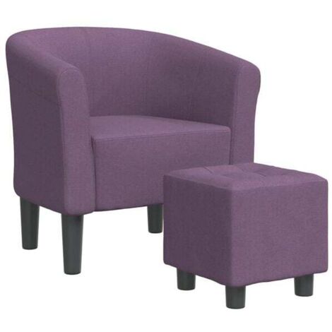 Fauteuil convertible avec repose-pieds en tissu violet