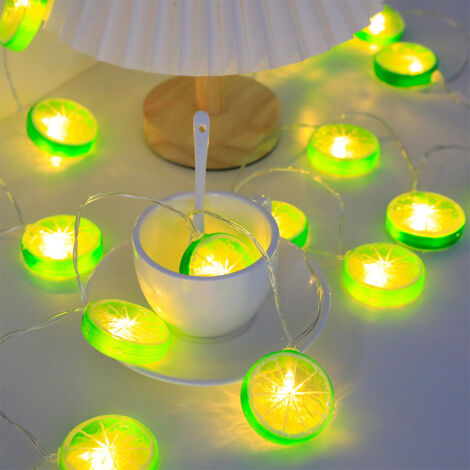 Guirlande lumineuse décorative en forme de tranches de citron – 40 LED scintillantes sur 6 m, version sans fil à piles, idéale pour chambre, salon ou décoration festive-lsw (1/2)
