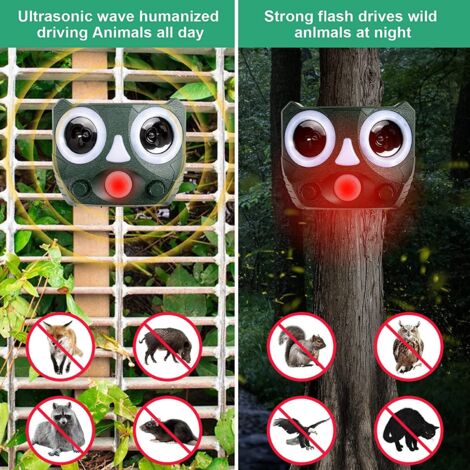 Répulsif Solaire Ultrasonique pour Animaux Extérieur – Détecteur et Alarme Anti-Oiseaux, Anti-Chats, Anti-Rats, Étanche IP65, Fonctionne sans Batterie-lsw (1/4)