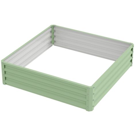 Pot de fleurs en acier vert 120 x 120 x 30 cm – robuste et élégant (1/4)