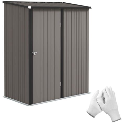 Abri de jardin noir, verrouillable et robuste – 161 x 94 x 196 cm (1/4)