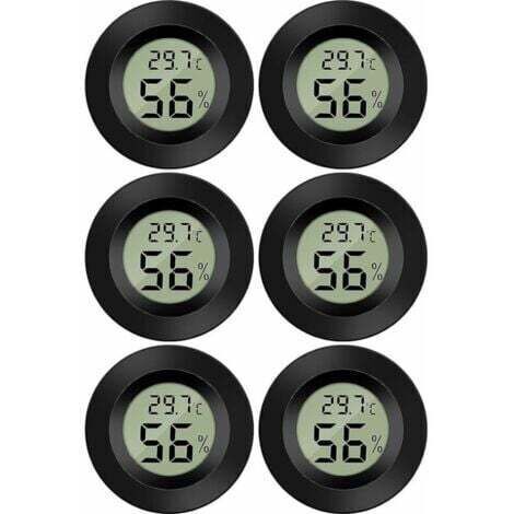 (6 PCS )Mini Digital LCD Thermomètre Hygromètre Température Humidité -50-70℃ 10%-99% RH Thermomètre Portable Thermo Hygromètre Indicateur