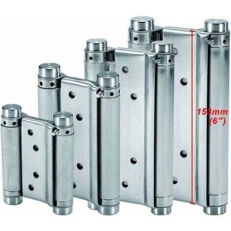 Charnières À Ressort (153mm) en Acier Inox À Double Action pour Portes Battante Charnière Fermeture Automatique pour Saloon Café Bar Pub Comptoir Porte Placard Jusqu'à 30kg (1/5)
