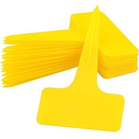 100 Pcs 6 x10cm-Jaune Plastique Plante T-Type Étiquettes Pépinière Jardin Étiquettes (1/5)