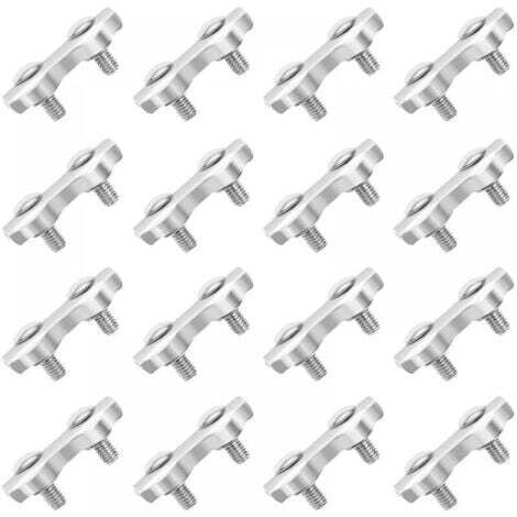 M2 Pince de Cable 18 Pcs Double Serre Cables Inox en Acier Inoxydable pour Filin Cable Inox pour 2MM Pince à Cable en Acier Inoxydable